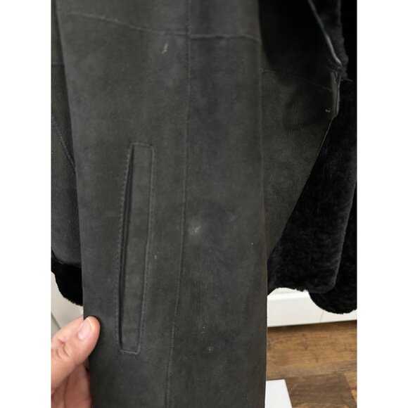 Blue Duck Women’s Coat M Genuine Shearling Fur Sheepskin Black READ - Picture 10 of 15